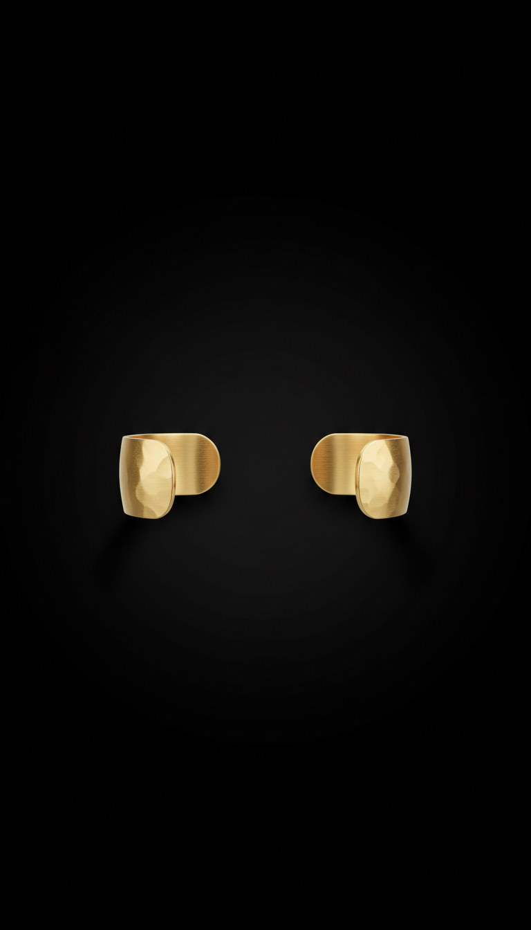 Gold Cuff with Sculpted Edges